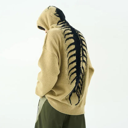 Hoodie Slouchy Handcrafted Wool Knit