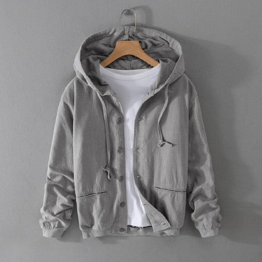 Hoodie Tailored Fit Handcrafted Cotton Linen Blend