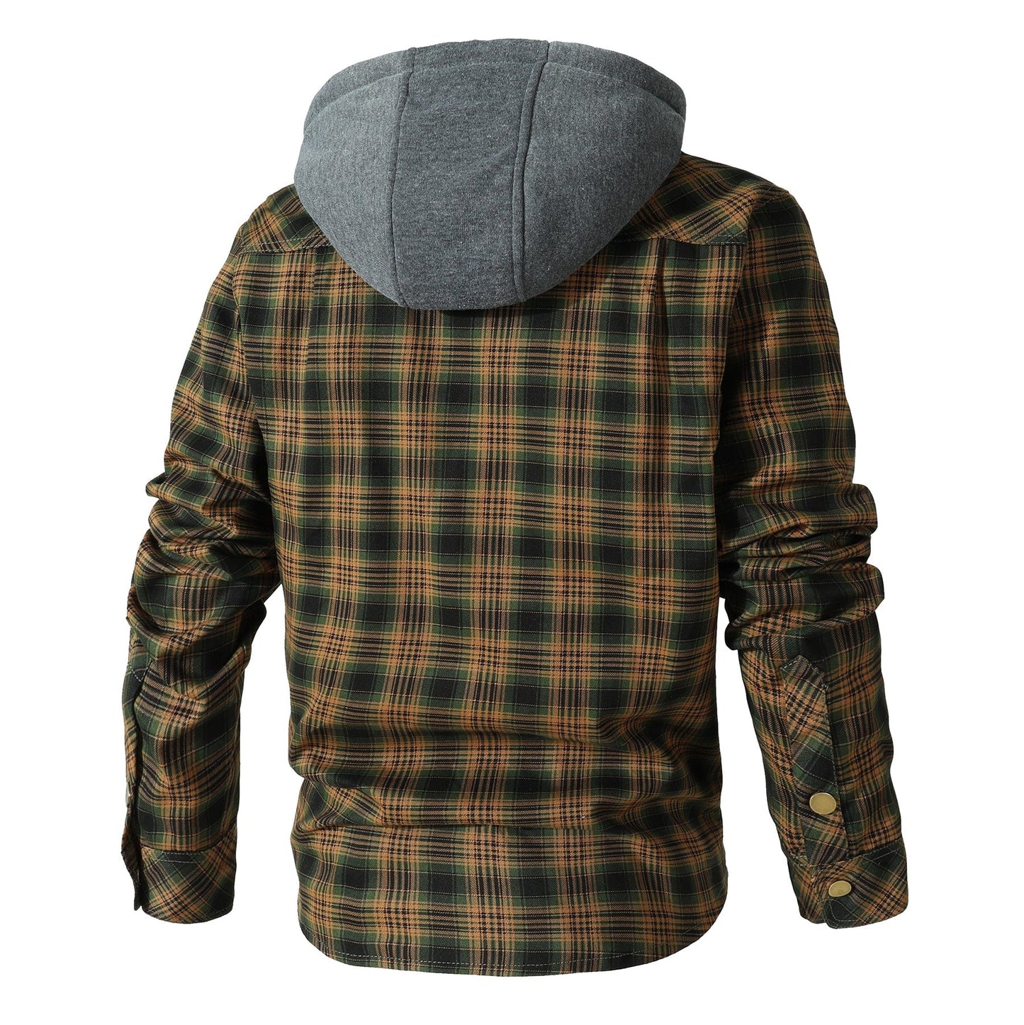Jacket Hooded Flannel Quilted Insulated Work