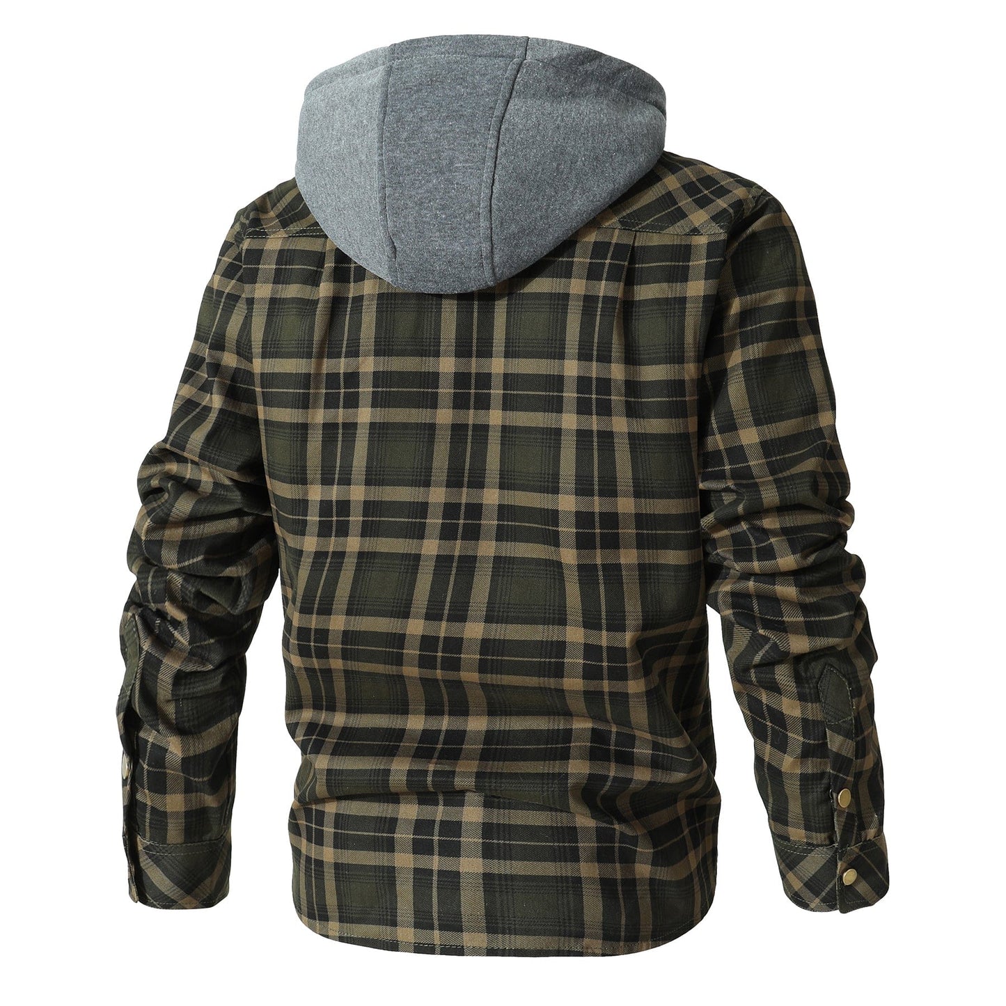 Jacket Hooded Flannel Quilted Insulated Work
