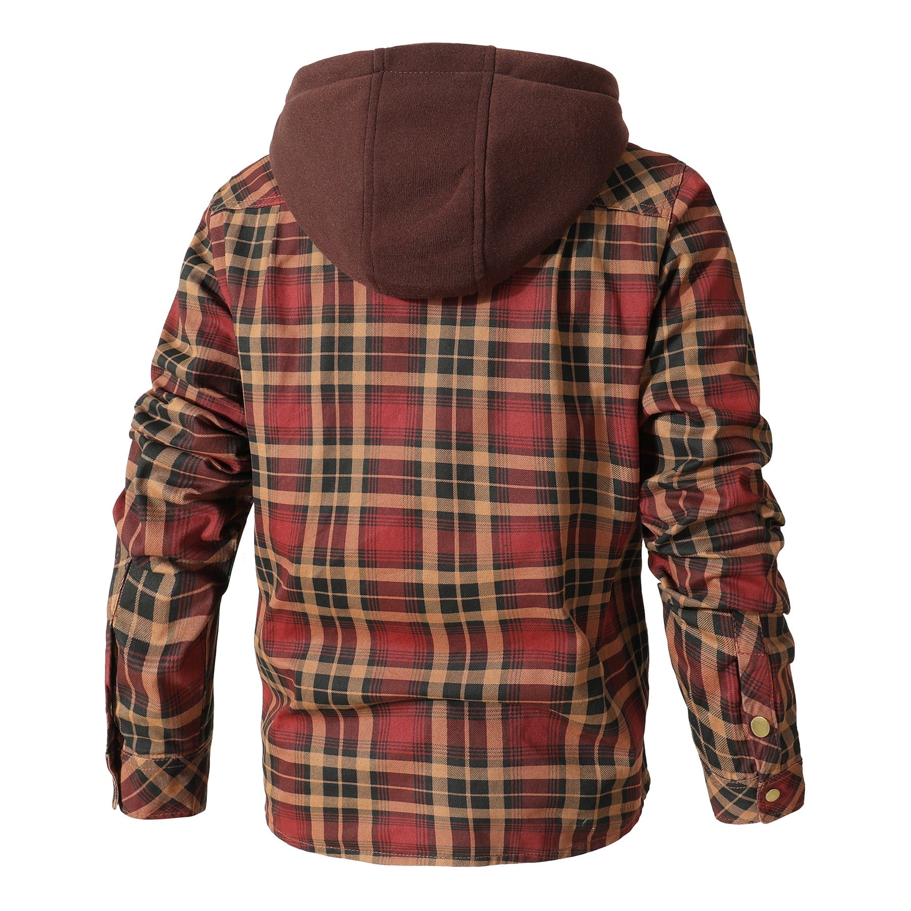 Jacket Hooded Flannel Quilted Insulated Work