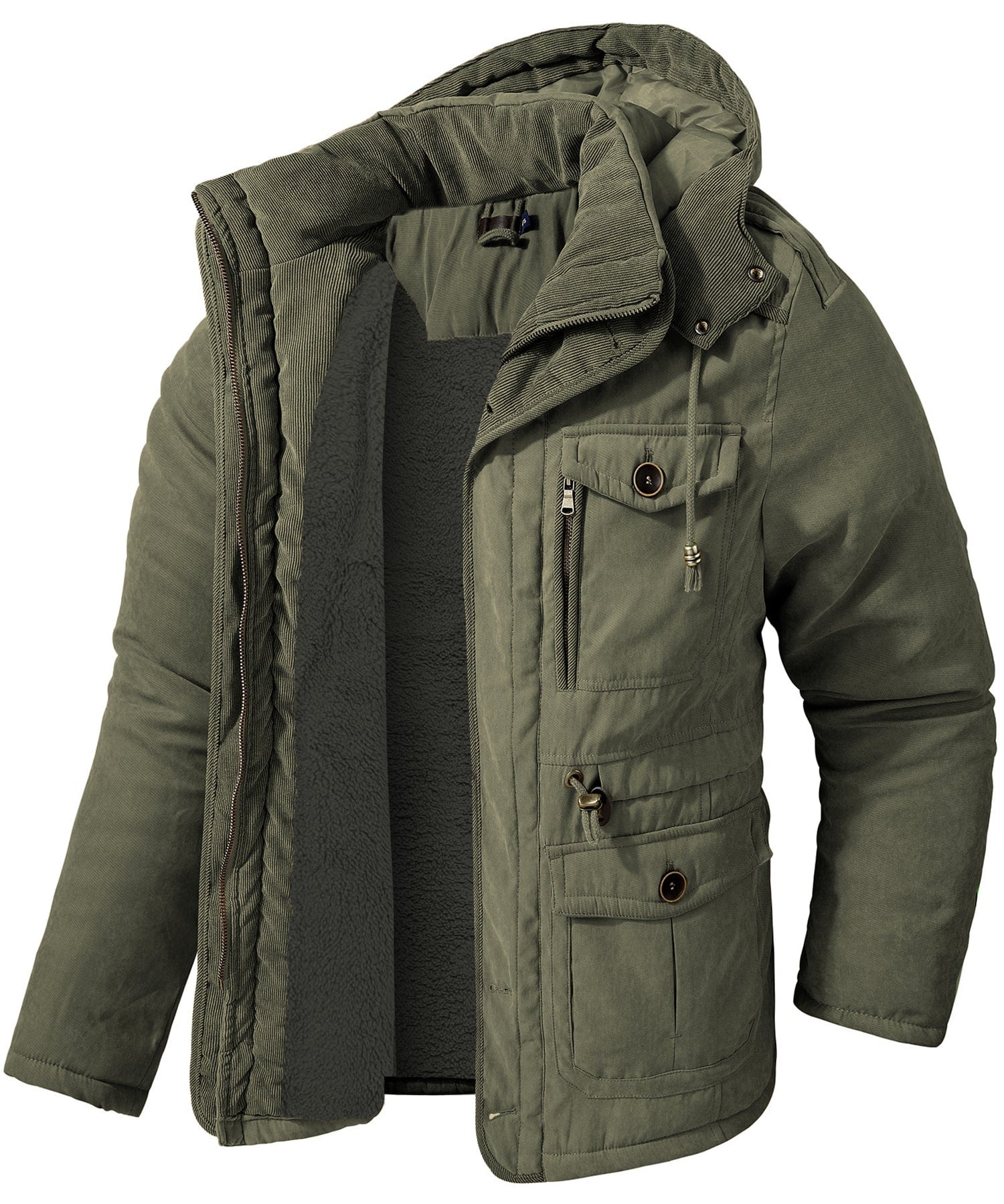 Jacket Insulated Fleece Lined Heavyweight Hood