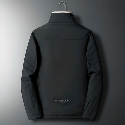 Jacket Mens Black Fluffy Lined With Pockets