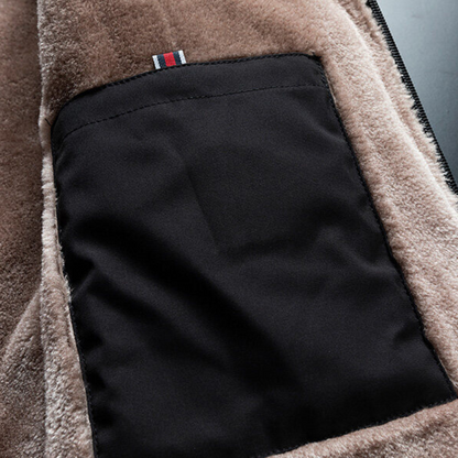 Jacket Mens Black Fluffy Lined With Pockets