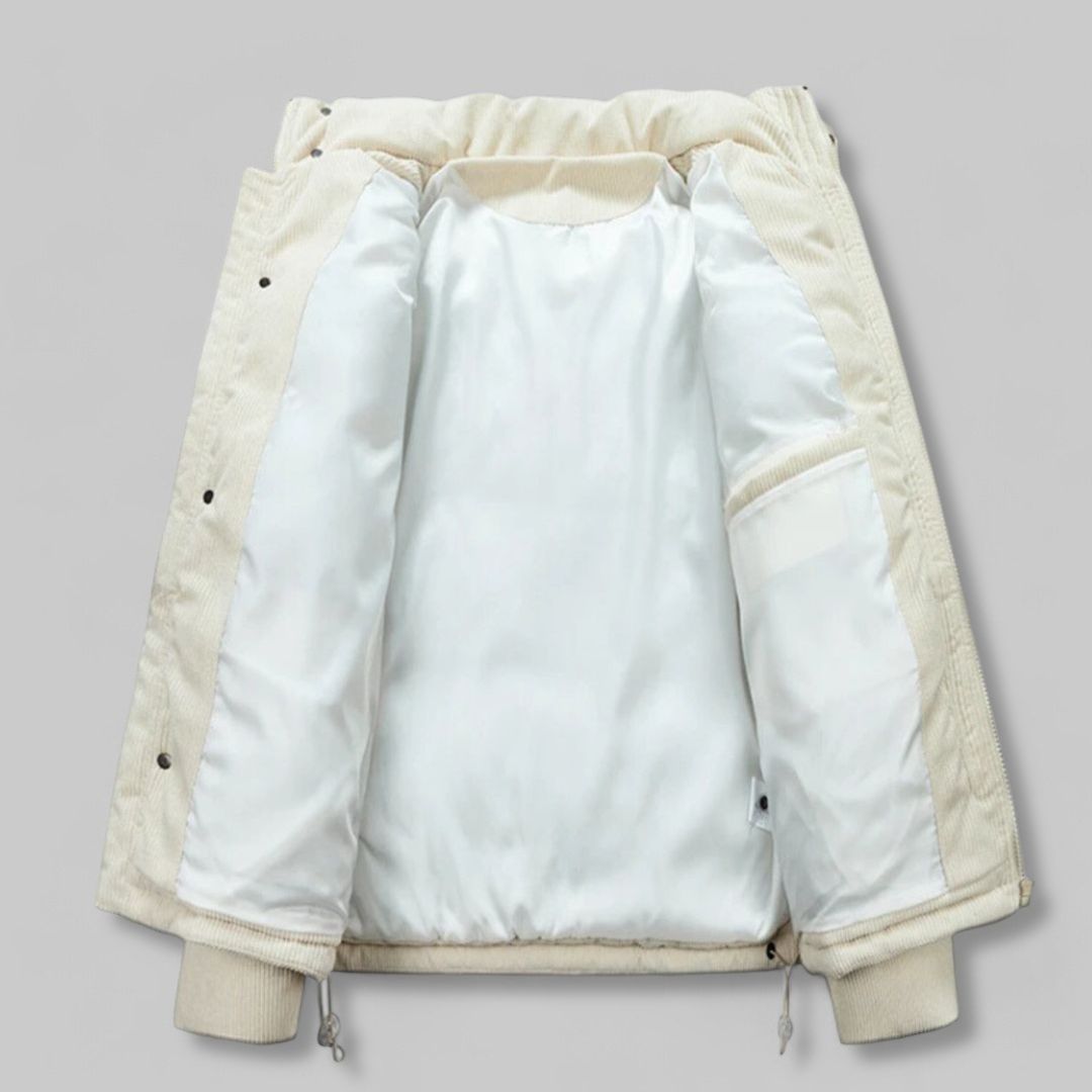 Jacket Quilted Insulated Corduroy With Drawcord Pockets