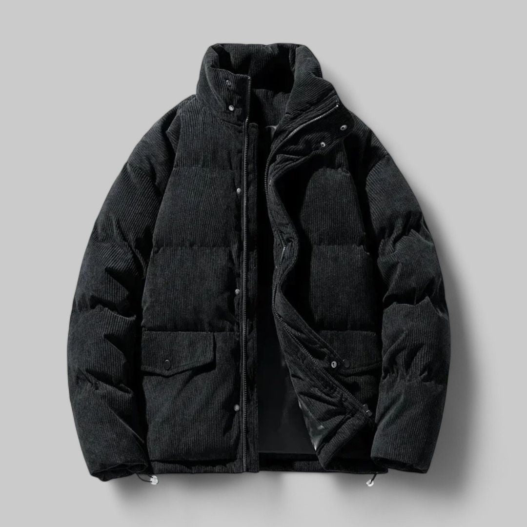 Jacket Quilted Insulated Corduroy With Drawcord Pockets