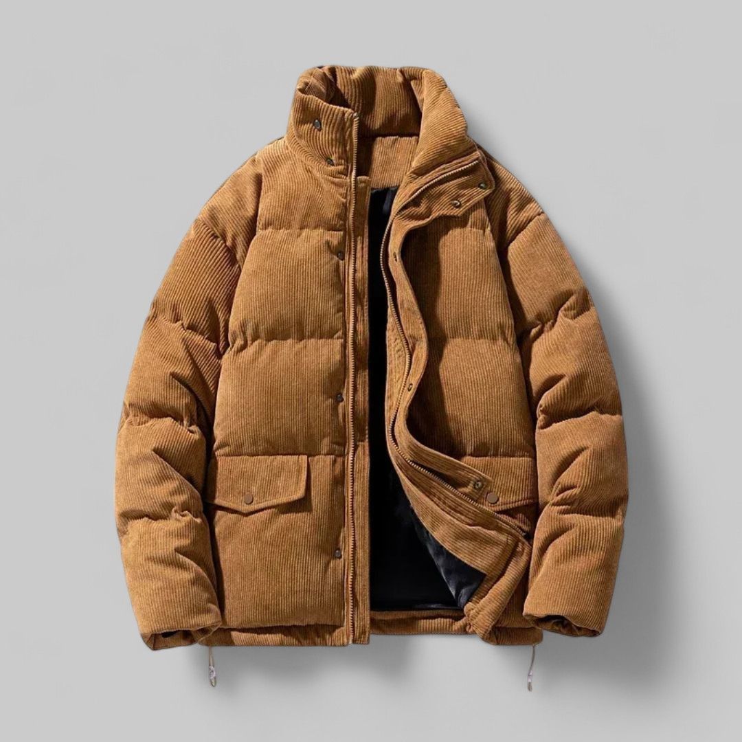 Jacket Quilted Insulated Corduroy With Drawcord Pockets