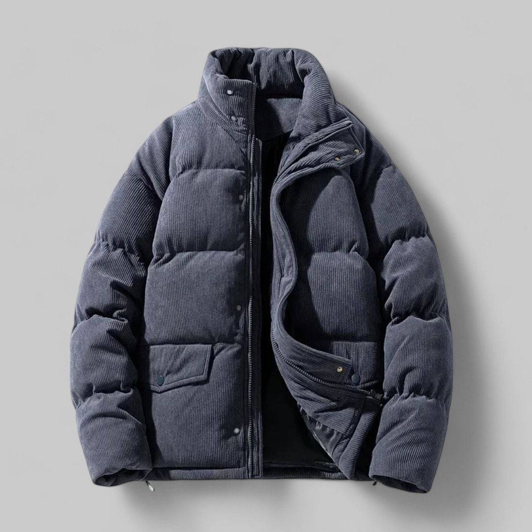 Jacket Quilted Insulated Corduroy With Drawcord Pockets