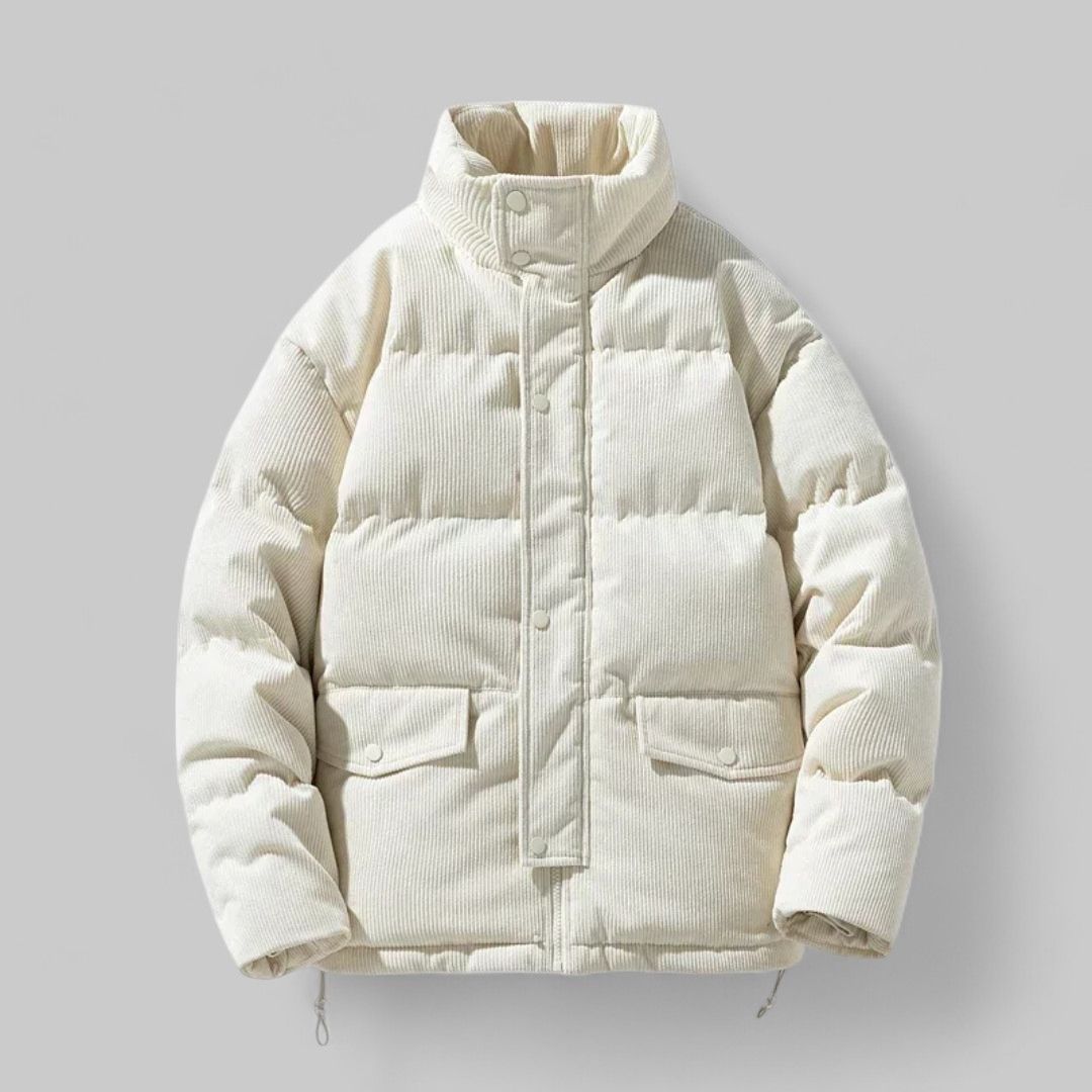 Jacket Quilted Insulated Corduroy With Drawcord Pockets