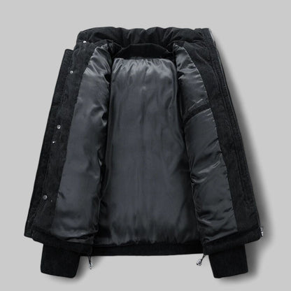 Jacket Quilted Insulated Corduroy With Drawcord Pockets