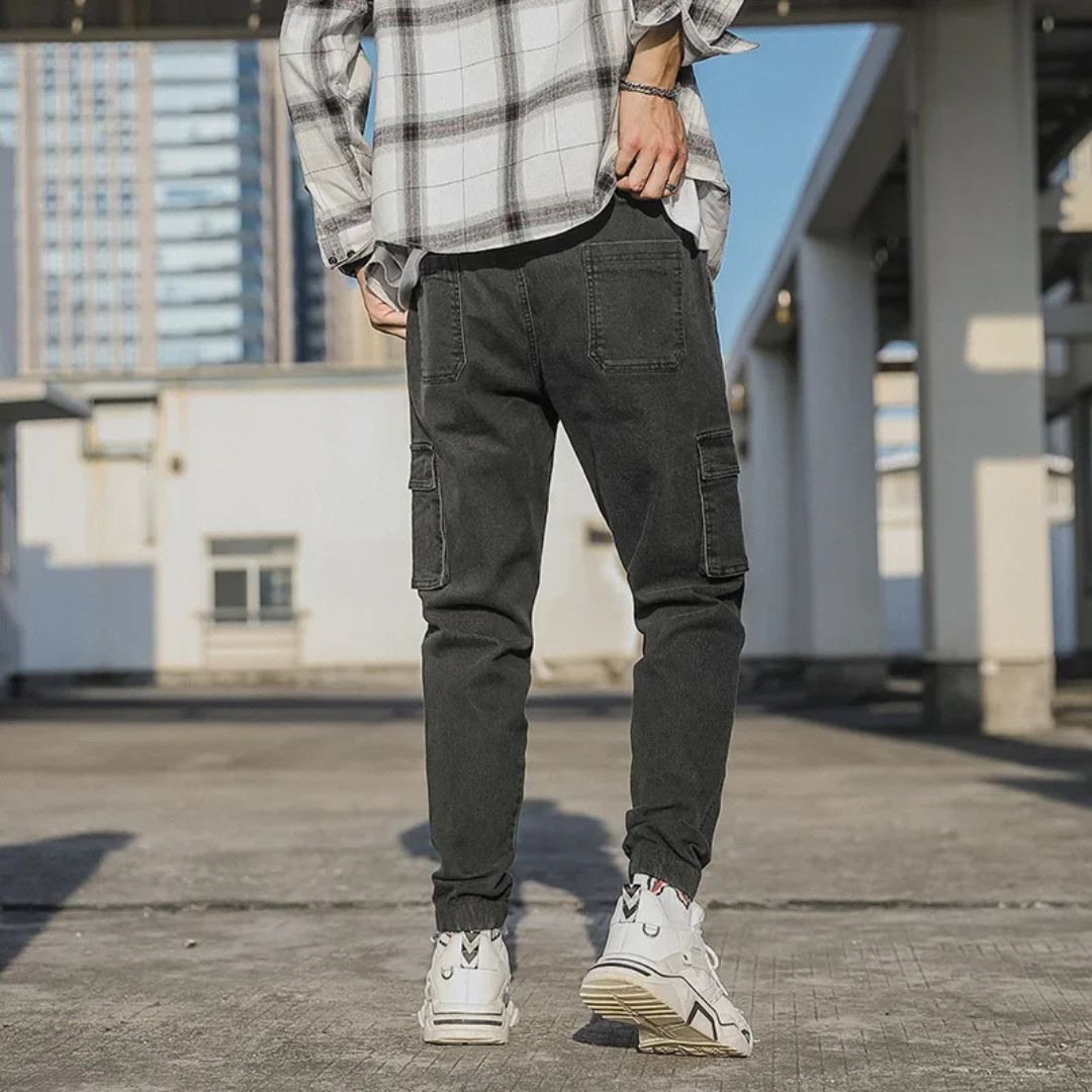 Joggers Denim Utility Breathable Elastic Waistband