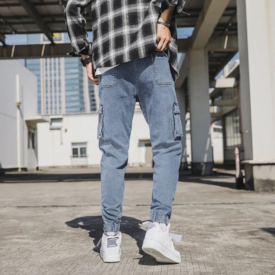 Joggers Denim Utility Breathable Elastic Waistband