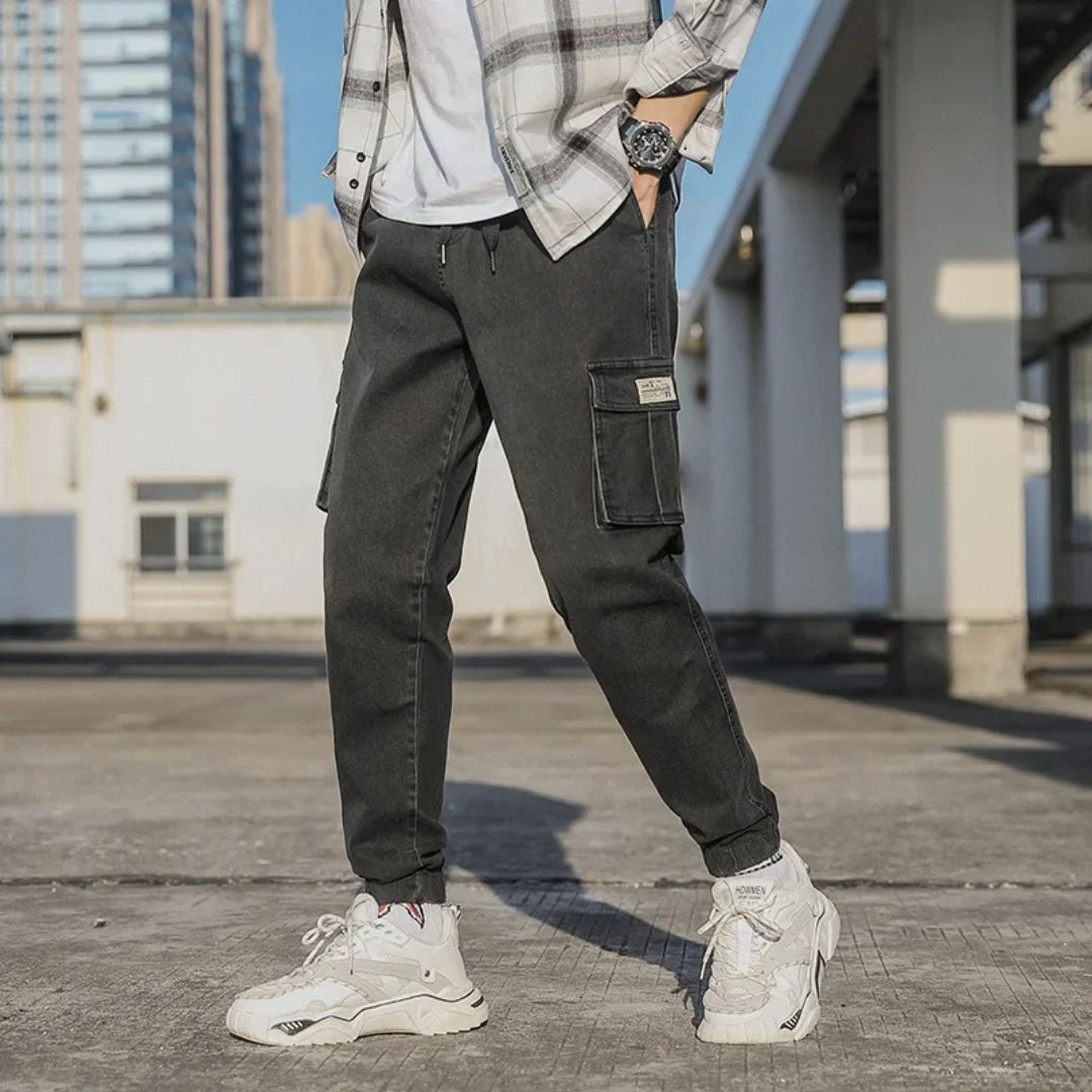 Joggers Denim Utility Breathable Elastic Waistband
