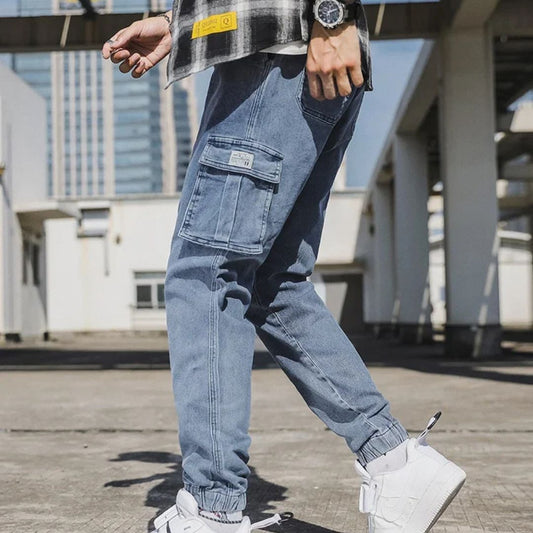 Joggers Denim Utility Breathable Elastic Waistband