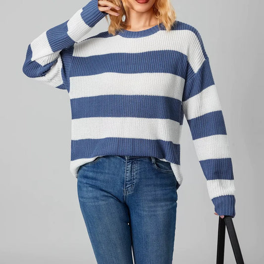 Knit Sweater Striped Relaxed Fit