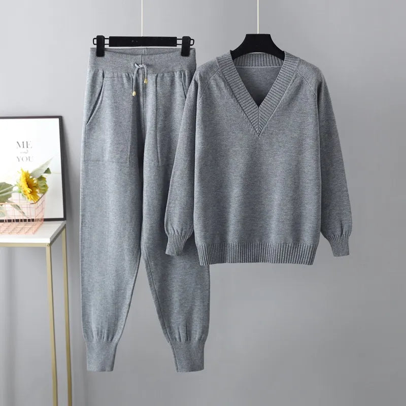 Knitted Lounge Set Ultra Soft Polyester