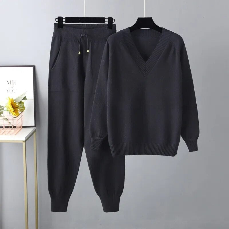 Knitted Lounge Set Ultra Soft Polyester