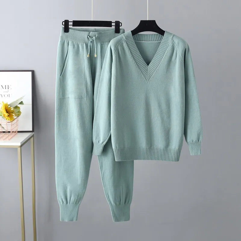 Knitted Lounge Set Ultra Soft Polyester