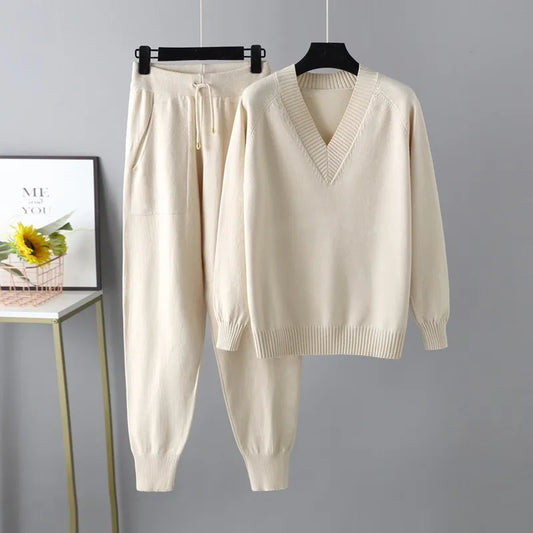 Knitted Lounge Set Ultra Soft Polyester