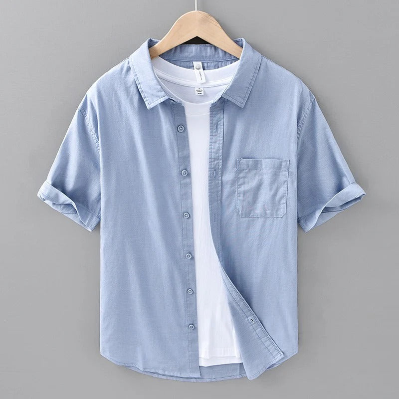 Linen Short Sleeve Shirt Mens Ultra Soft
