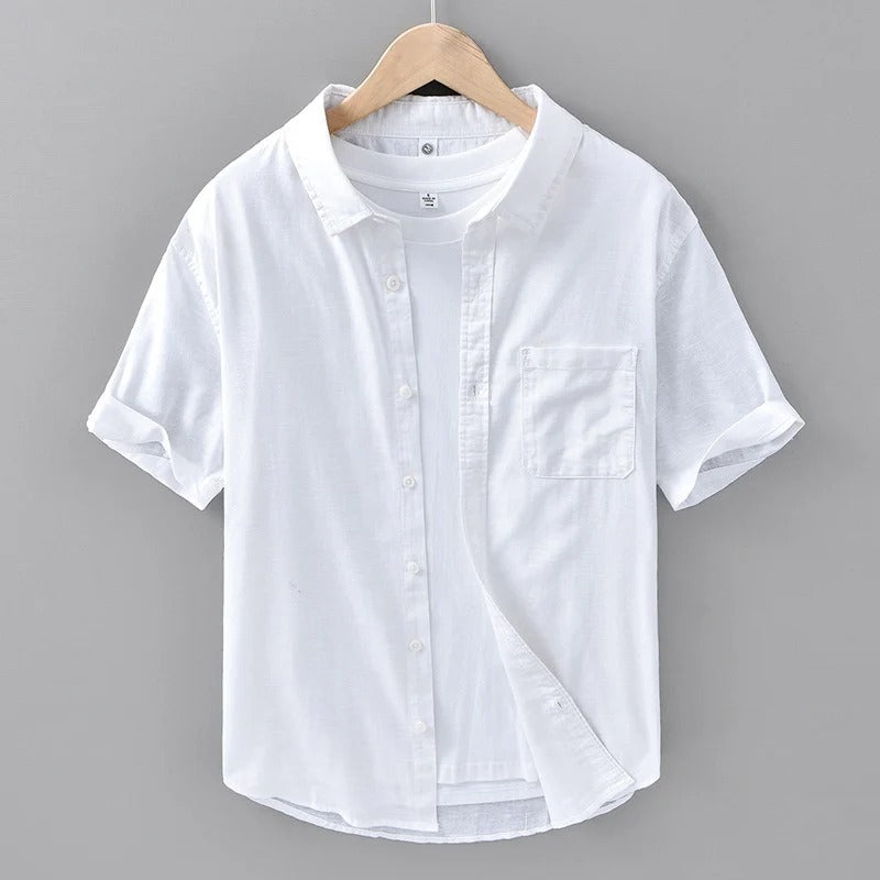 Linen Short Sleeve Shirt Mens Ultra Soft