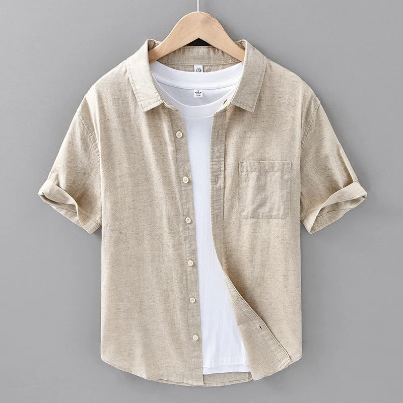 Linen Short Sleeve Shirt Mens Ultra Soft