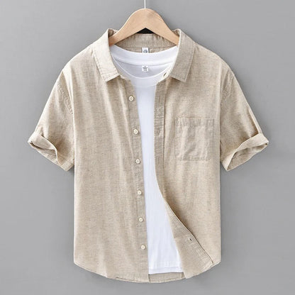 Linen Short Sleeve Shirt Mens Ultra Soft