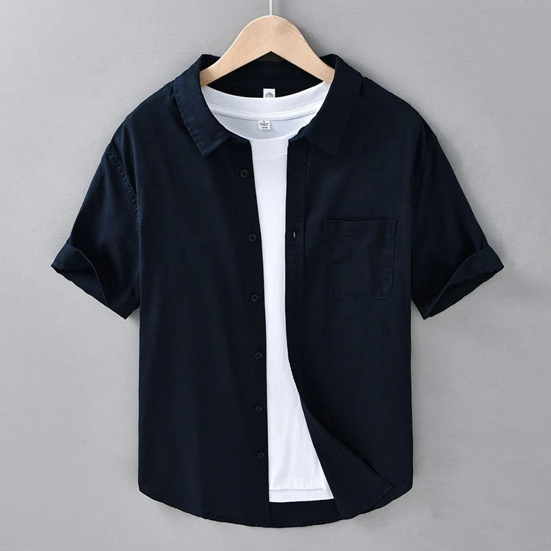 Linen Short Sleeve Shirt Mens Ultra Soft