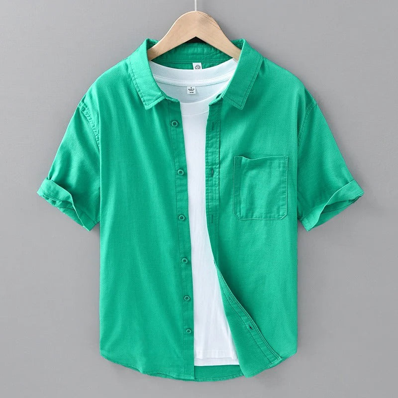 Linen Short Sleeve Shirt Mens Ultra Soft