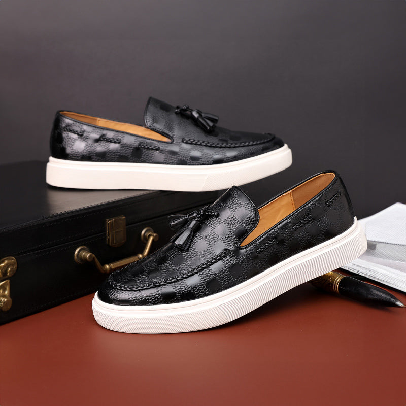 Loafers Embossed Tassel Artificial Leather