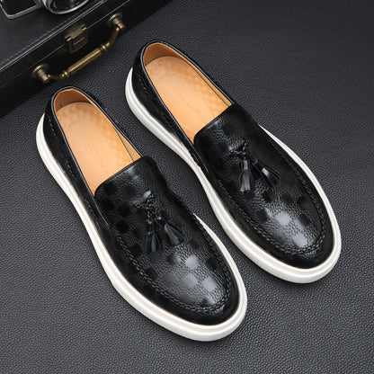 Loafers Embossed Tassel Artificial Leather