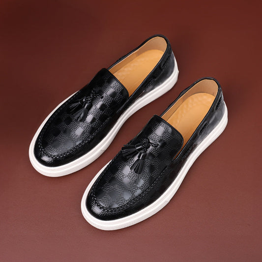 Loafers Embossed Tassel Artificial Leather