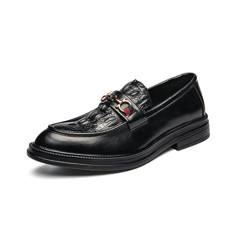 Loafers Men's Embossed Leather Bit Slip On