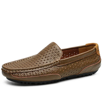 Loafers Perforated Genuine Leather Slip On