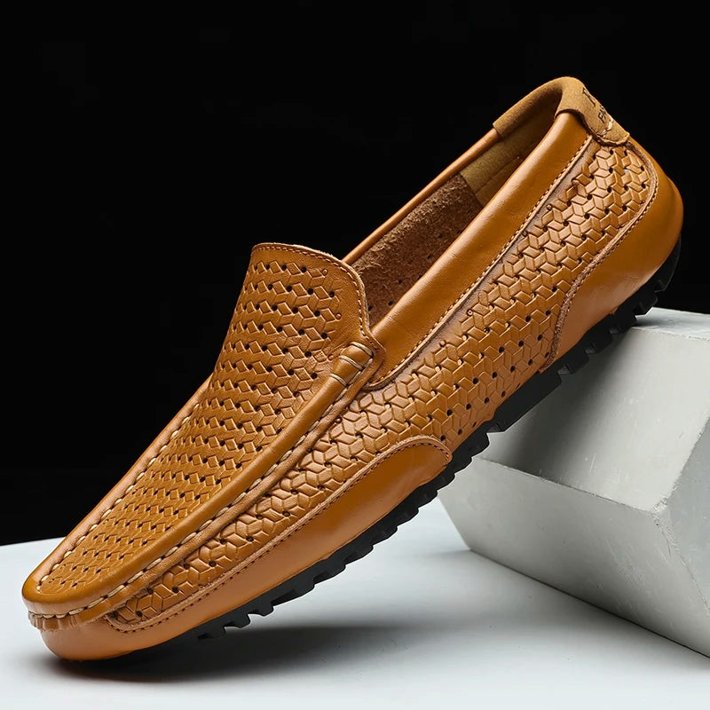 Loafers Perforated Genuine Leather Slip On