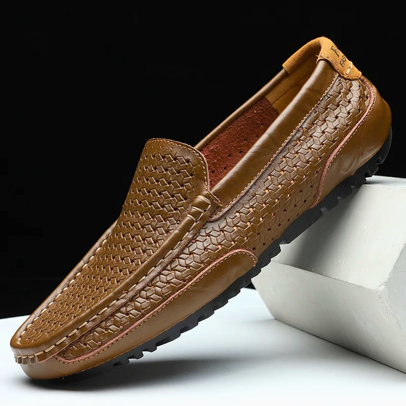 Loafers Perforated Genuine Leather Slip On