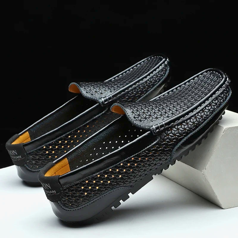 Loafers Perforated Genuine Leather Slip On