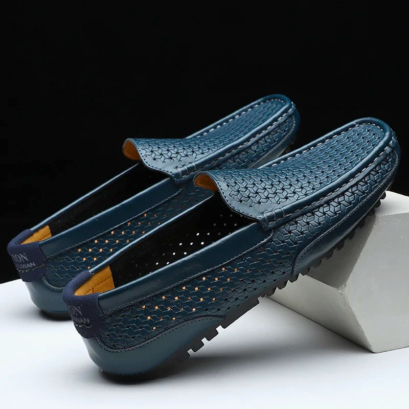 Loafers Perforated Genuine Leather Slip On