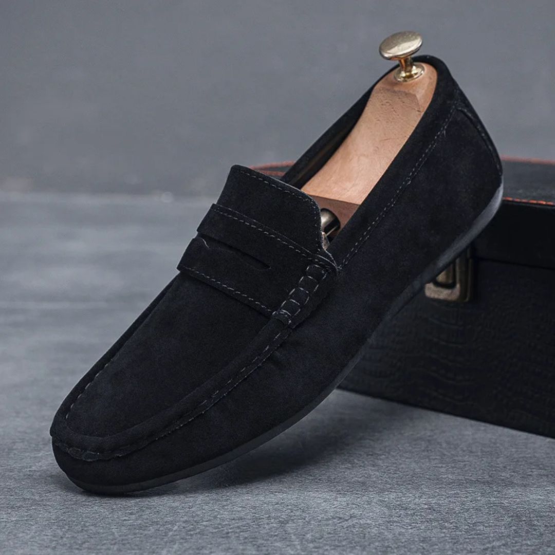 Loafers Suede Driving Slip On Rubber Sole