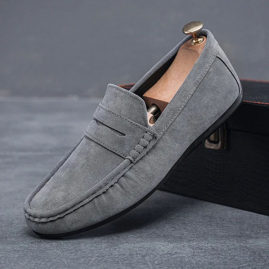 Loafers Suede Driving Slip On Rubber Sole