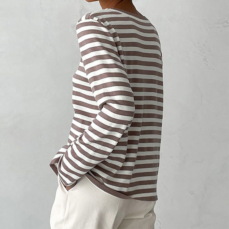Long Sleeve Top Women Organic Cotton Crewneck
