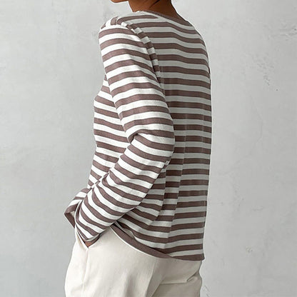 Long Sleeve Top Women Organic Cotton Crewneck
