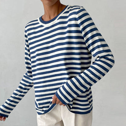 Long Sleeve Top Women Organic Cotton Crewneck