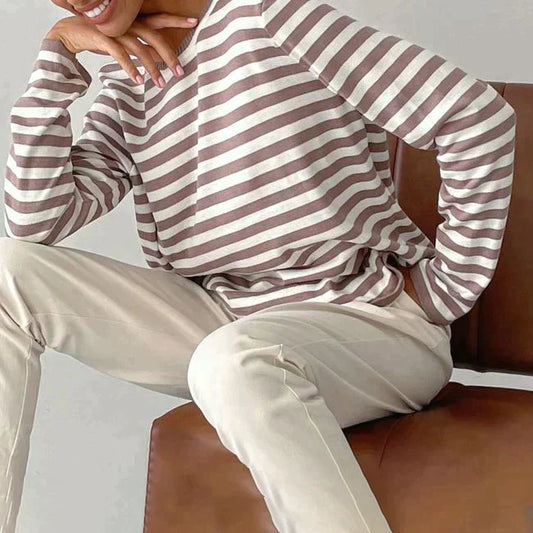 Long Sleeve Top Women Organic Cotton Crewneck