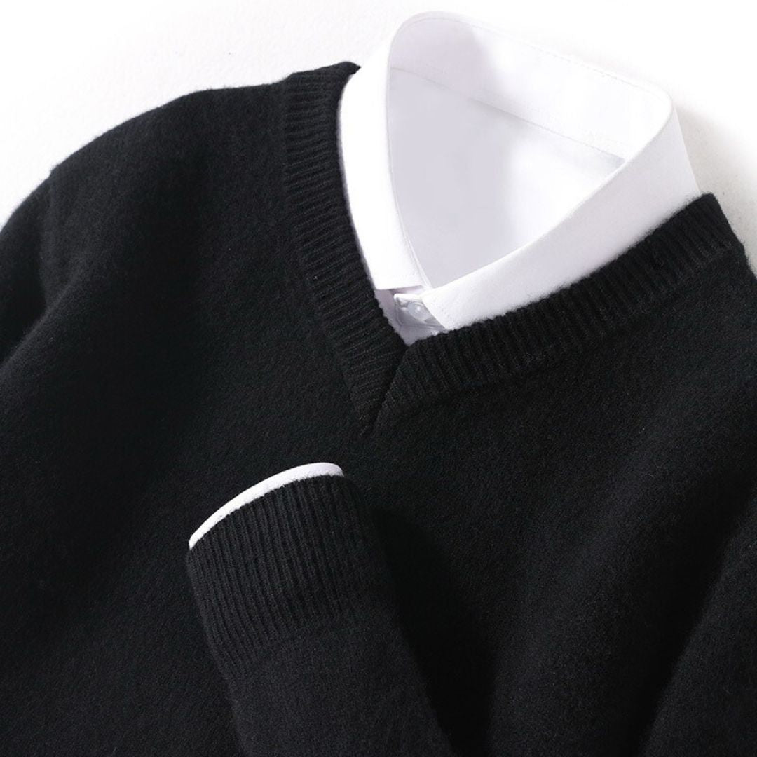 Merino V Neck Sweater Tailored Fit