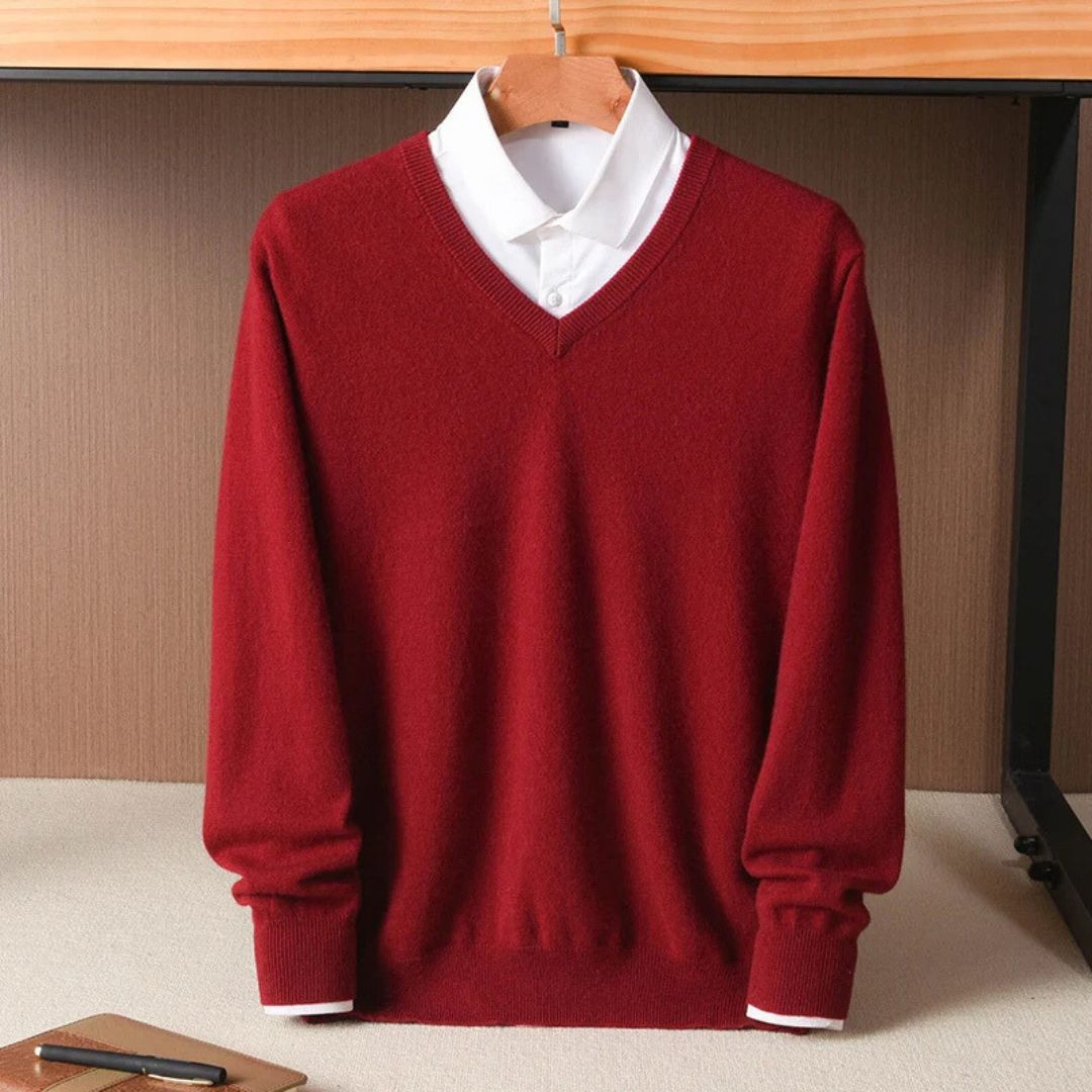 Merino V Neck Sweater Tailored Fit