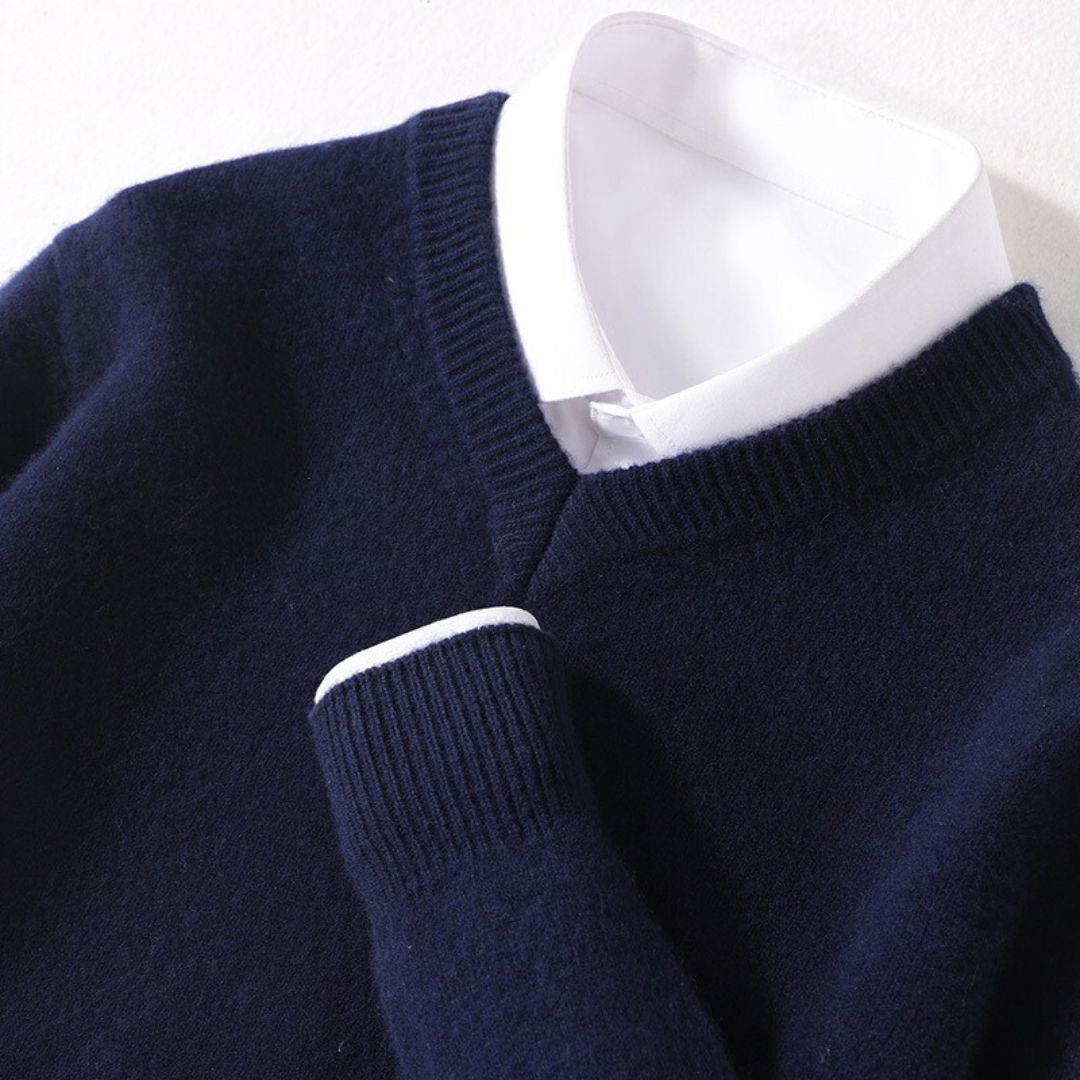 Merino V Neck Sweater Tailored Fit