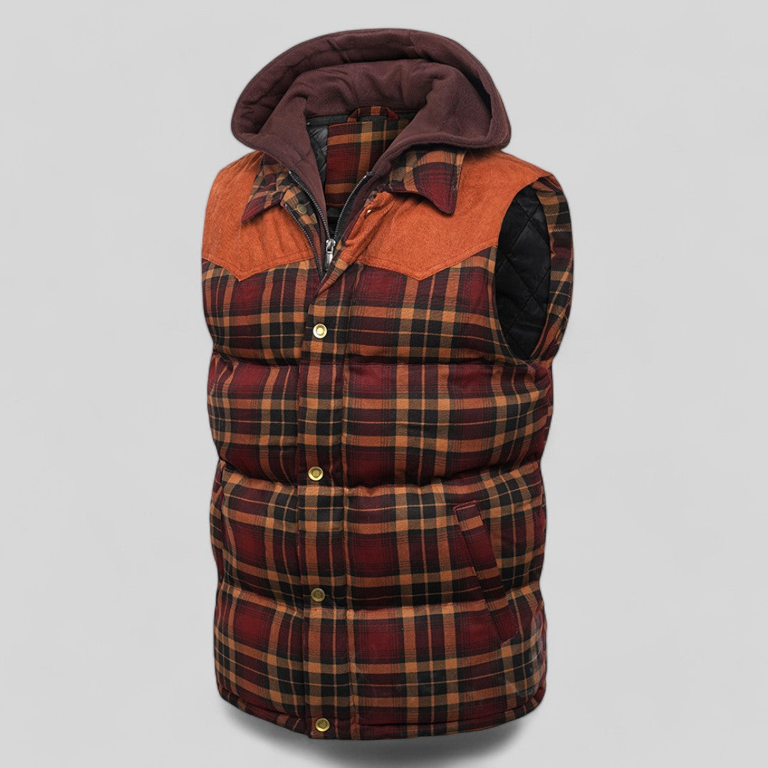 Outdoor Hooded Vest Lightweight Cotton Polyester Multi-Pocket