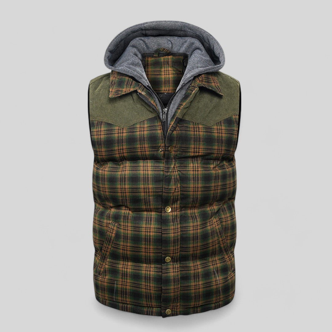 Outdoor Hooded Vest Lightweight Cotton Polyester Multi-Pocket
