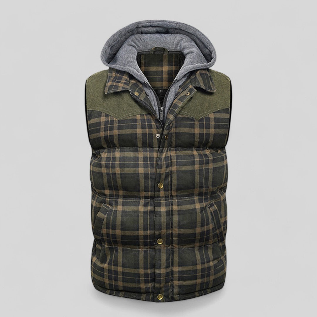 Outdoor Hooded Vest Lightweight Cotton Polyester Multi-Pocket